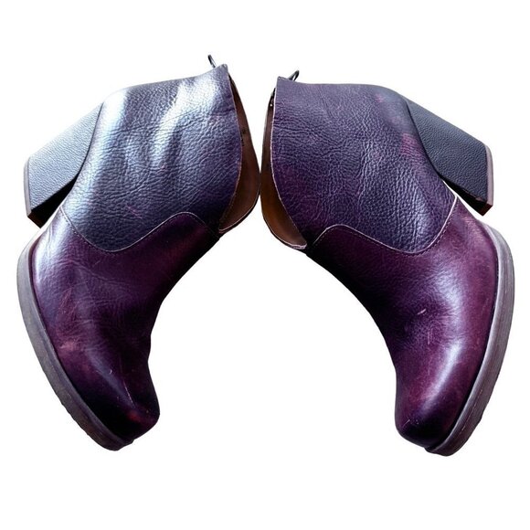 Korks Booties Womens 10 Gemini Leather Ankle Boots Rustic Western Zipper Block H - Picture 2 of 11